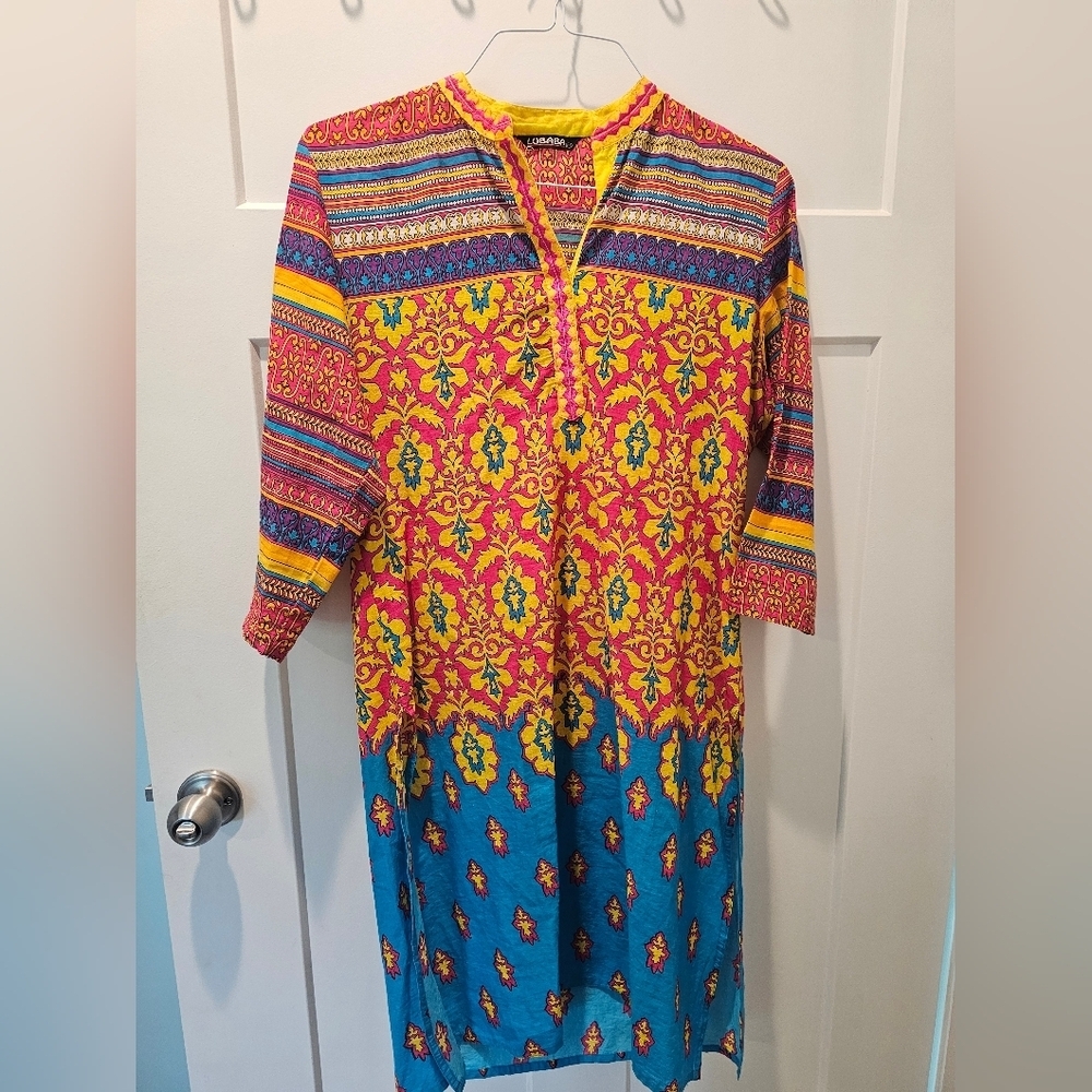 Lubaba Kaftan, Caftan, Swim cover, tribal pattern, boho, swimsuit Cover Dress XL